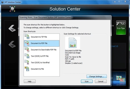 HP Solution Center Screnshot 3